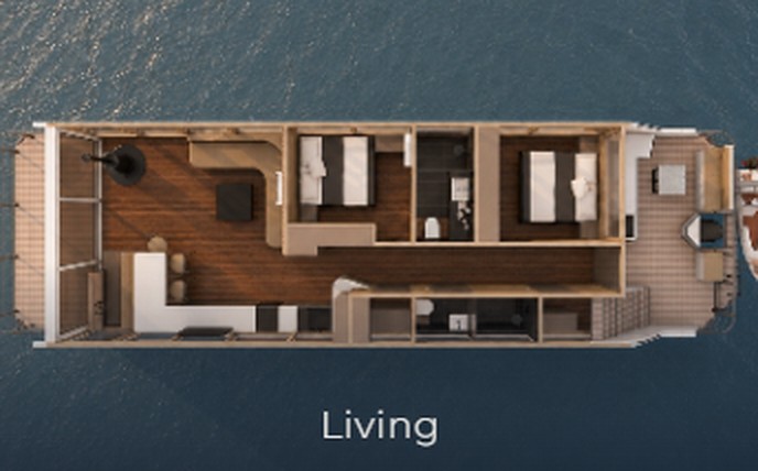 Grundriss-Ansicht von oben: DESIDUS-Modell Living